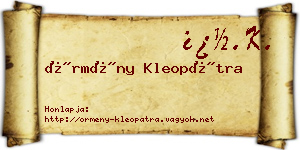 Örmény Kleopátra névjegykártya